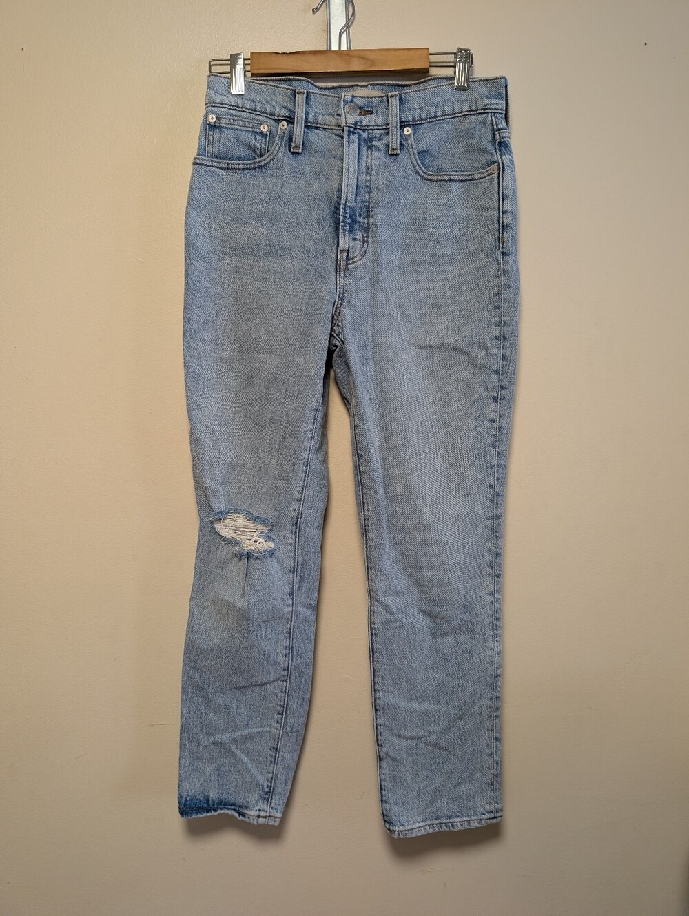 Madewell The Perfect Vintage Crop Jeans 27 Light Wash Distressed High Rise